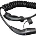16A 1phase 3.6kW black/grey type 1 to type 2 TPU ev charging cable/spiral ev charging cables