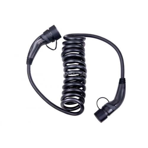 electric vehicle chargers 32amp 3 Phase 22KW IEC 62196-2 type 2 ev charging coiled cable electric vehicle chargers 32amp 3 Phase 22KW IEC 62196-2 type 2 ev charging coiled cable