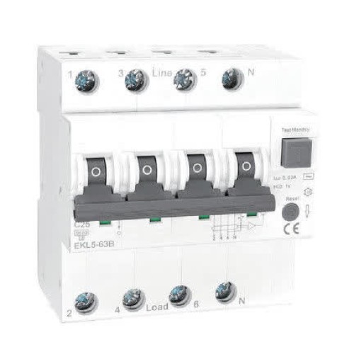 0.03mA RCD RCCB RCBO Circuit Breaker Type B 4 Pole For Protection