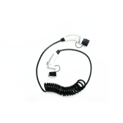 ANS 16A IP67 Type 1 To Type 2 EV Charging Cable White Spiral Cable