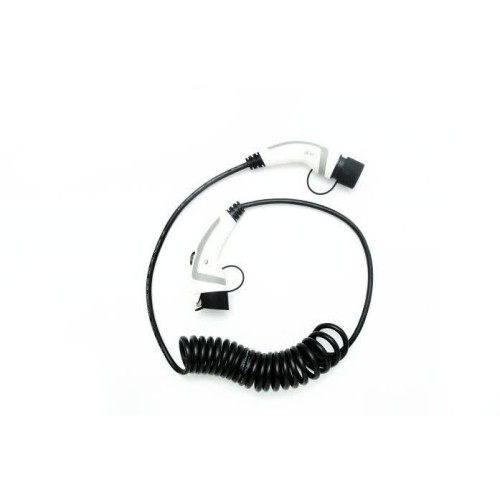 ANS 16A IP67 Type 1 To Type 2 EV Charging Cable White Spiral Cable ANS 16A IP67 Type 1 To Type 2 EV Charging Cable White Spiral Cable