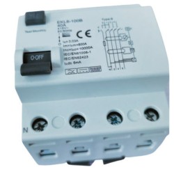 DC 6mA 4P Residual Current Protection Device 50 / 60Hz Rated Frequency