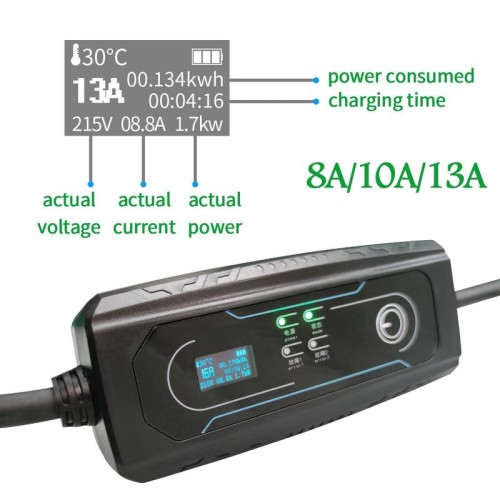 Type2 8-16A 1P Portable Electric Vehicle Charger UK 3 PINS Outlet Type2 8-16A 1P Portable Electric Vehicle Charger UK 3 PINS Outlet