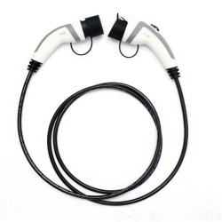 TUV Type 1 To Type 2 16A TPU EV Charger Cable White Cladding