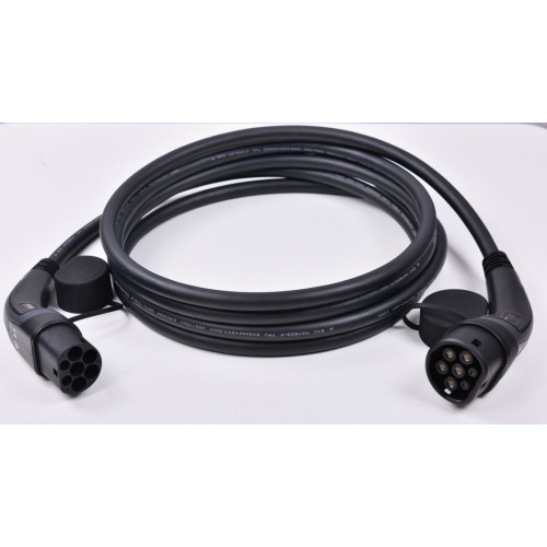 32A 3 Phase Type 2 Car Charging Cable 5m Grey Cladding Cable