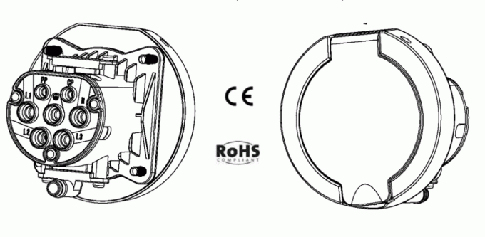 IEC 62196-2 EV Charging Accessories Type 2 Female Socket With Hella Lock 1