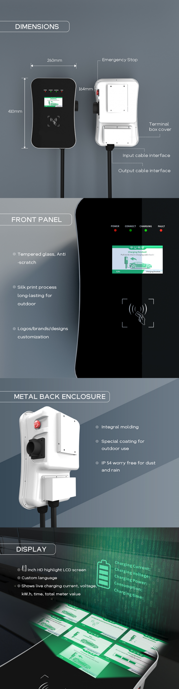 Home 7kW AC EV Charging Station SAE J1772 32A Type 1 Plug With 5M Cable 0