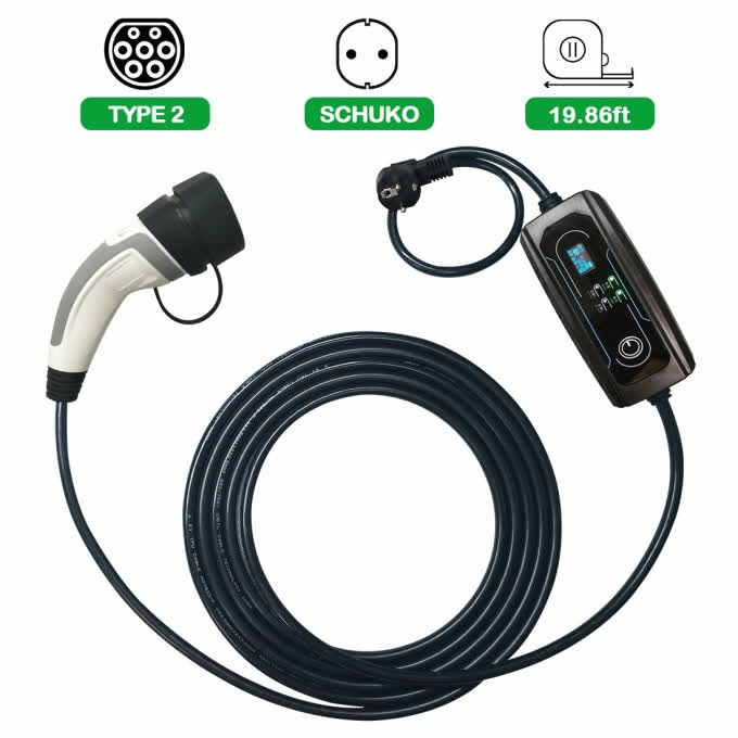 Type 2 Schuko 16A EV Fast Charger 110V - 240V AC 3.6KW Touchable 1