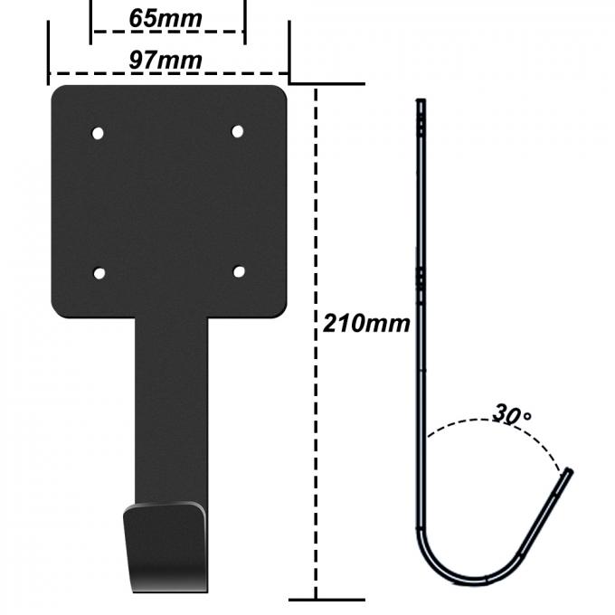 IEC62196 Type 2 EV Plug Holder Black Steel With Cable Management 0