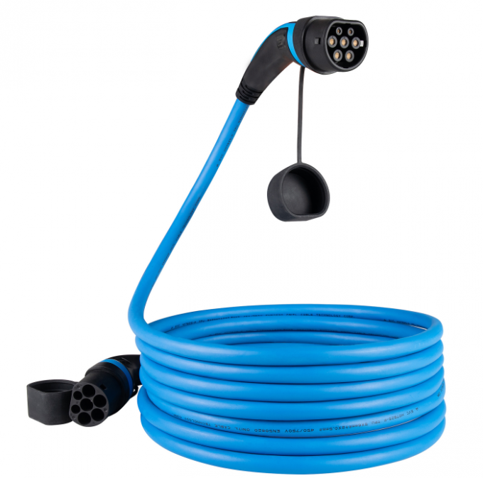 32A 480V 22kW Type 2 To Type 2 EV Charging Cable IP55 protection Grade 0