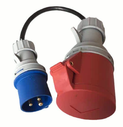 32A 250V 5 Pin To 3 Pin Adapter IEC 60309 Plug Adapter For Red CEE To Blue CEE 0