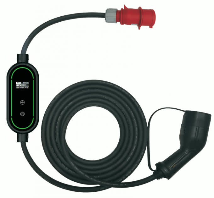 11kW Type 2 EV Chargers Portable Leakage Protection 480V Amps Adjustable 0