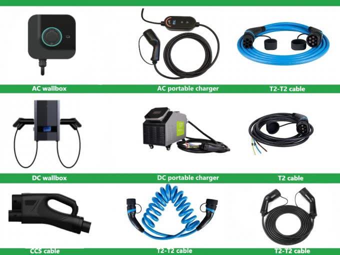 50Hz 7kW Type 2 To Type 2 EV Charging Cable With 5m Coiled Cable 2