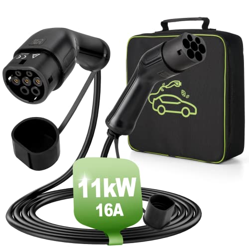 EV car charger plug OEM Type2 to Type2 16A-32A EV charging Cables TUV CE Certified TPU material, IP55 waterproof 1
